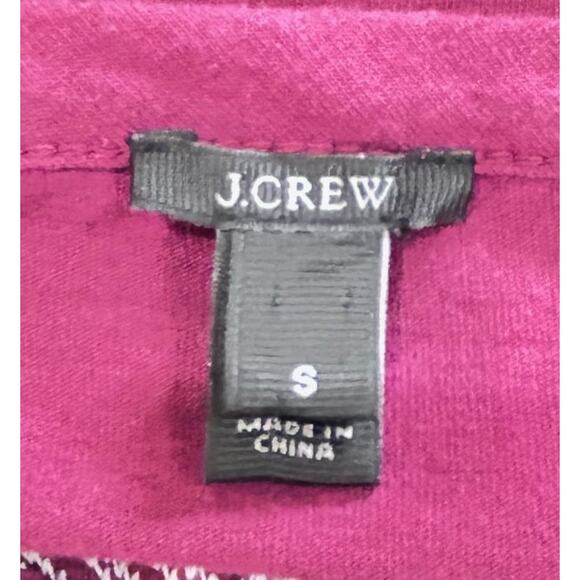 J. Crew Maroon Embroidered Tie Neck Tencel Cotton 3/4 Sleeve Tunic Top - Picture 7 of 8